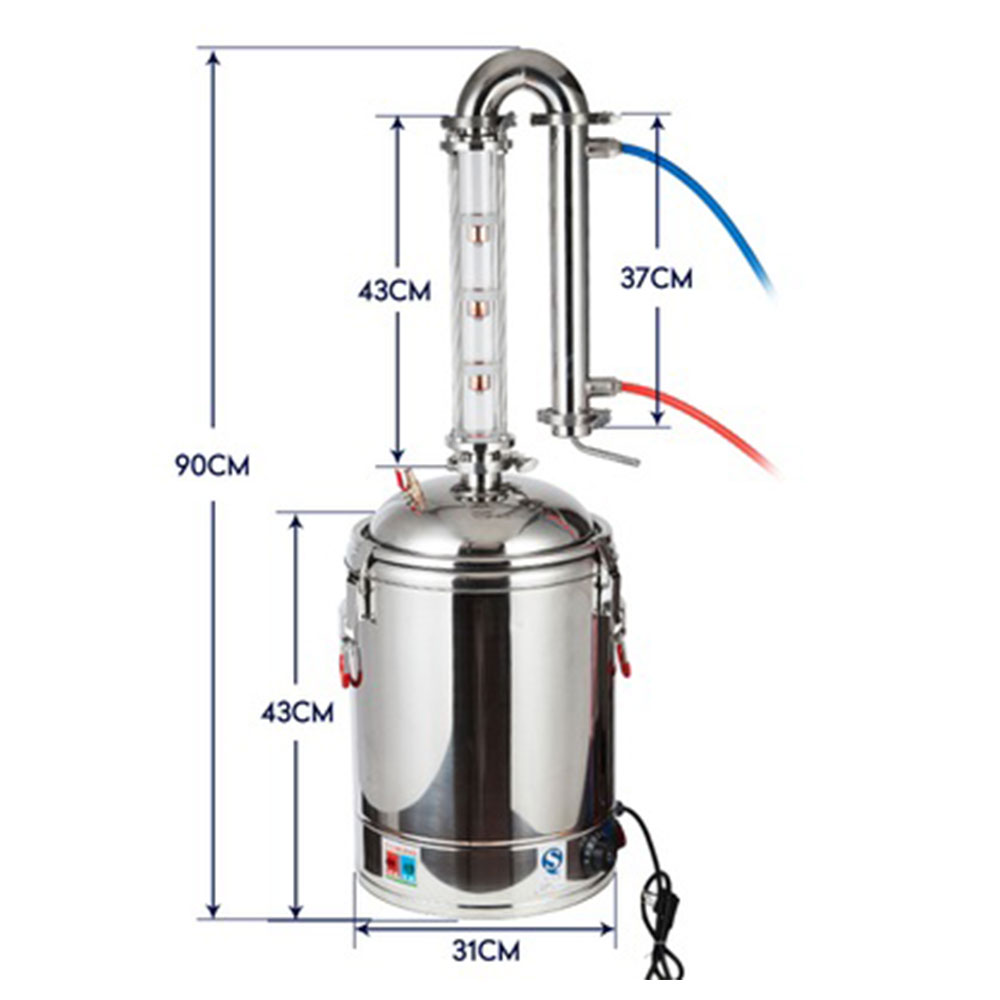 Wine Beer Distillation - 22L Electric Distiller Alcohol Making Equipment