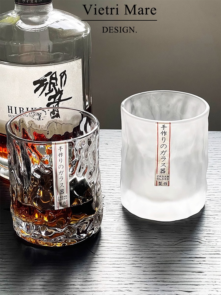 Wine Beer Drink - Handmade Vietnamese Glass Cup Hammer Pattern