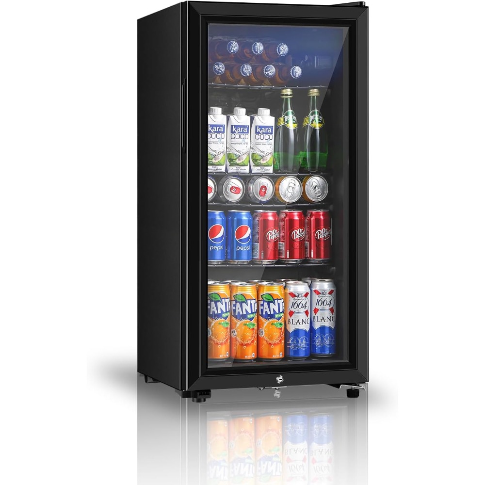 Wine Beer Mini Fridge - Beverage Refrigerator, Three Point Two Cubic