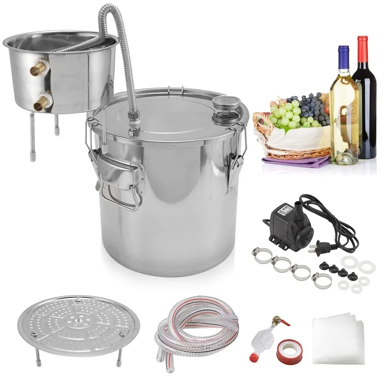 Wine Beer Distillation - 22L Alcohol Brewing Distiller DIY Moonshine