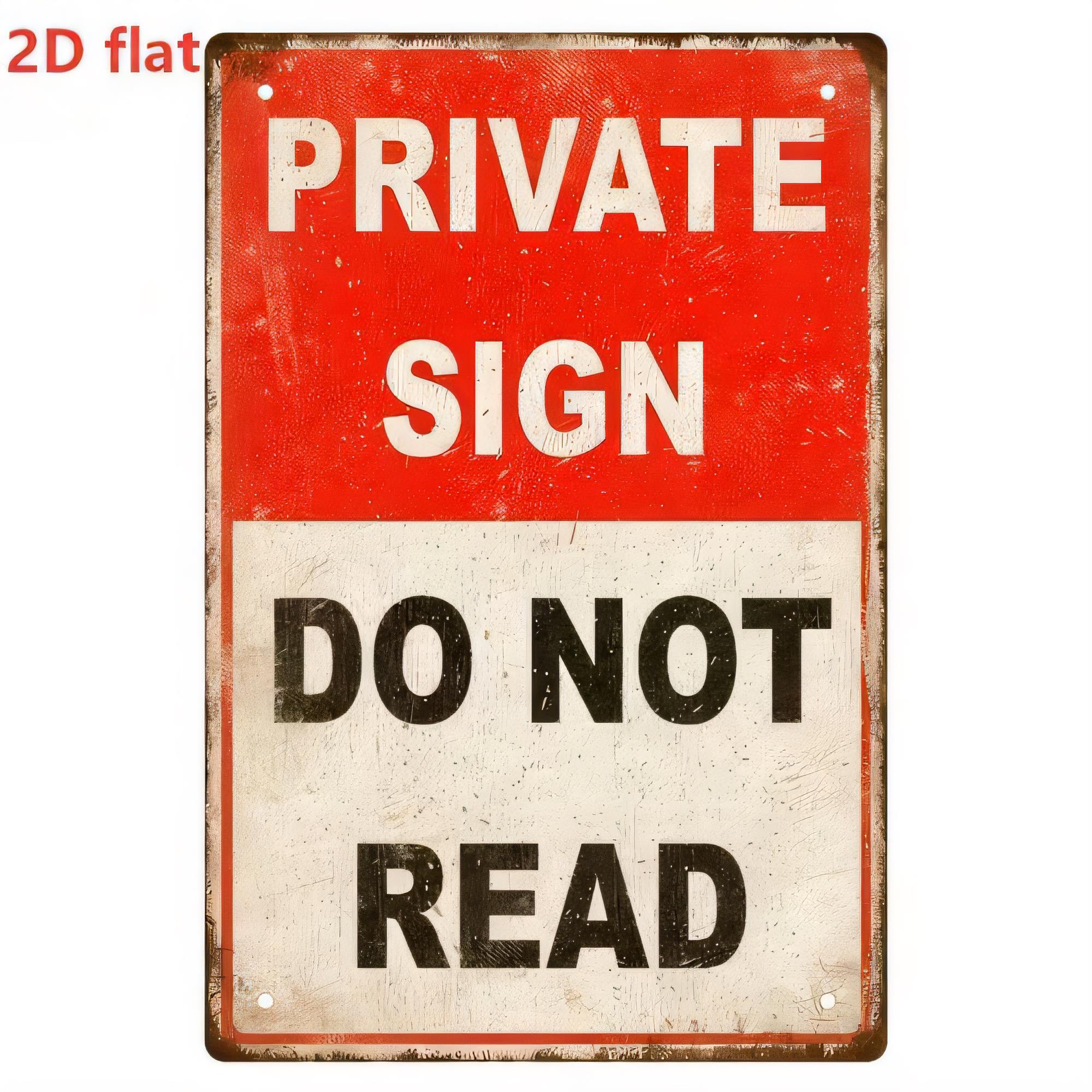 Tin Sign Private Sign Do Not R - Wine Tag Label 评论和价格