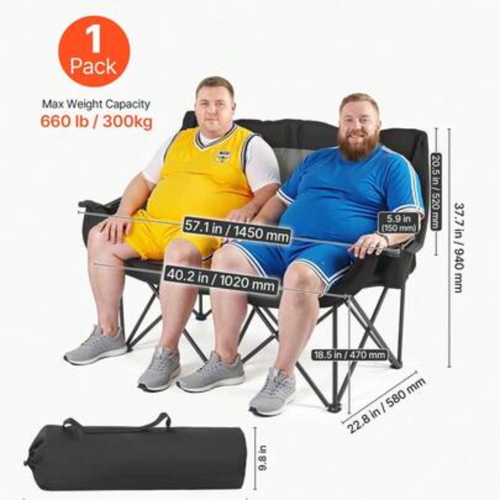 Oversized Double Camping Chair - Wine Bag Carry Two 评论和价格