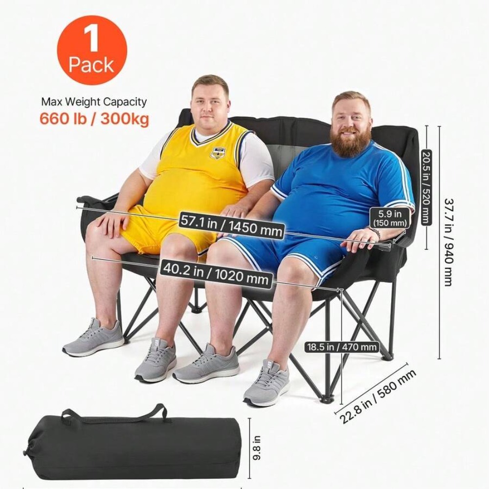 Oversized Double Camping Chair - Wine Bag Carry Two 评论和价格