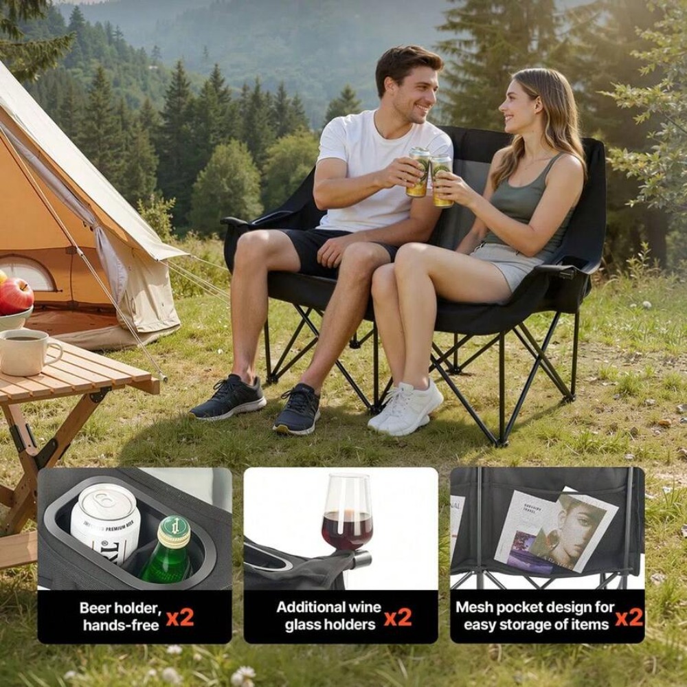 Oversized Double Camping Chair - Wine Bag Carry Two 评论和价格