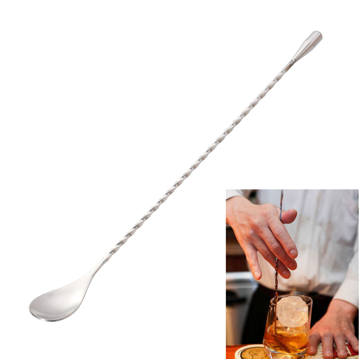 Stainless Steel 304 Cocktail T - Bar Spoon Twisted 评论和价格