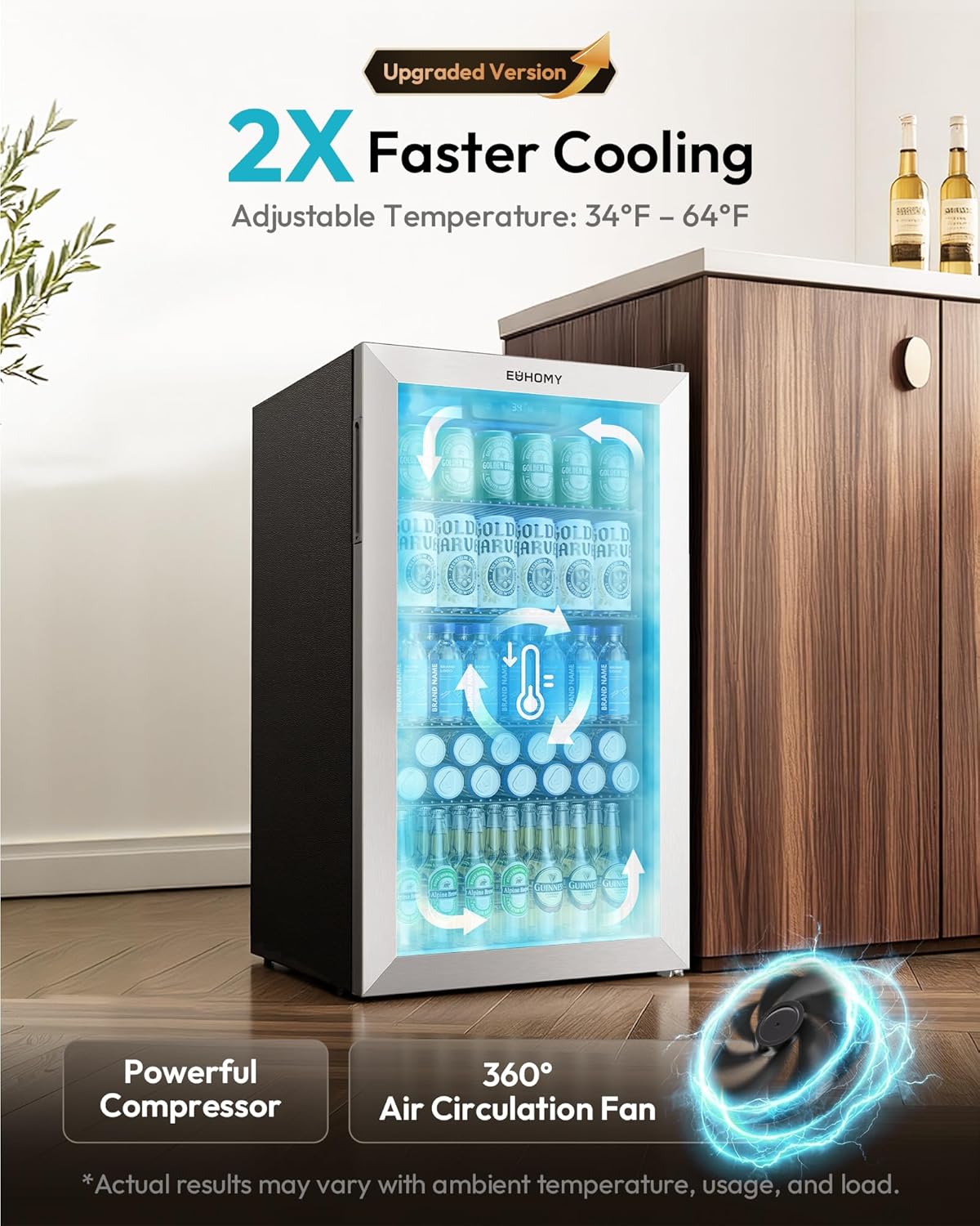 Mini Fridge 130 Can Beverage R - Wine Beer Mini Fridge 评论和价格