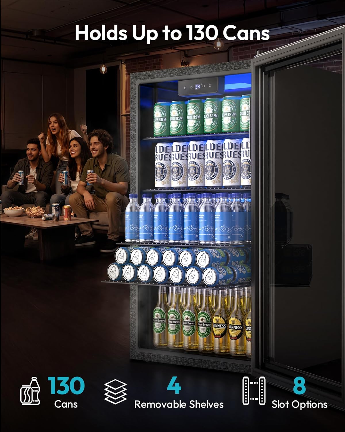 Mini Fridge 130 Can Beverage R - Wine Beer Mini Fridge 评论和价格