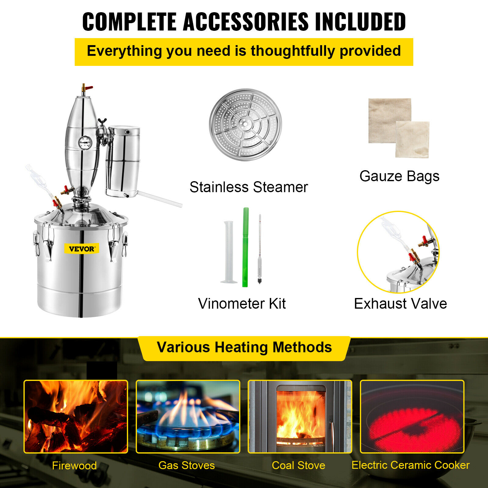 SucceBuy 20L-70L Alcohol Disti - Wine Beer Distillation 评论和价格
